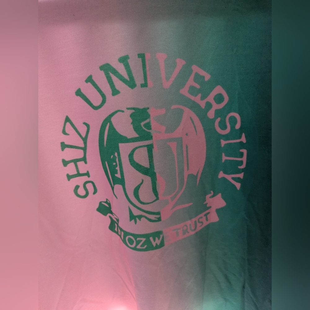 Green and Pink Wicked University Graphic Tee